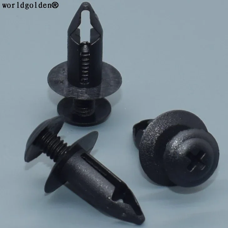 worldgolden 100 шт. автозажим фиксатор нажимного типа для Nissan 66860-01W01, GM 94051993   Мицубиси М 344737 , М 406893