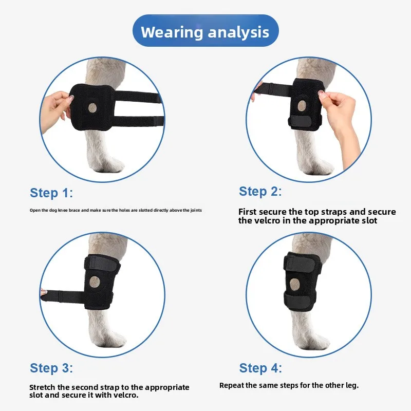 อุปกรณ์พยุงขาสุนัข ป้องกันการบาดเจ็บ ป้องกันการแตกหักของขาสุนัข อุปกรณ์ป้องกันขาสัตว์เลี้ยง สายรัดพยุงขาหน้าและหลัง