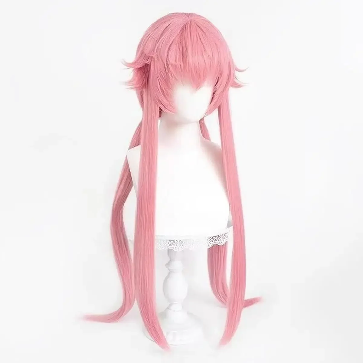 Anime he Future Diary Gasai Yuno Wig Halloween Party for Cosplay Pink Costume Wig long ponytai Synthetic Hair Party Wigs