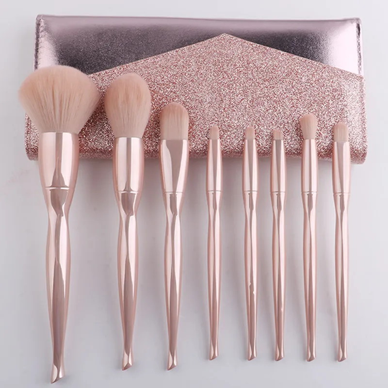 8Pcs Make-Up Pinsel Set Rose Gold Griff für Foundation Puder Make-Up Pinsel Pincel Maquiagem Kabuki Pinsel Schönheit Werkzeuge