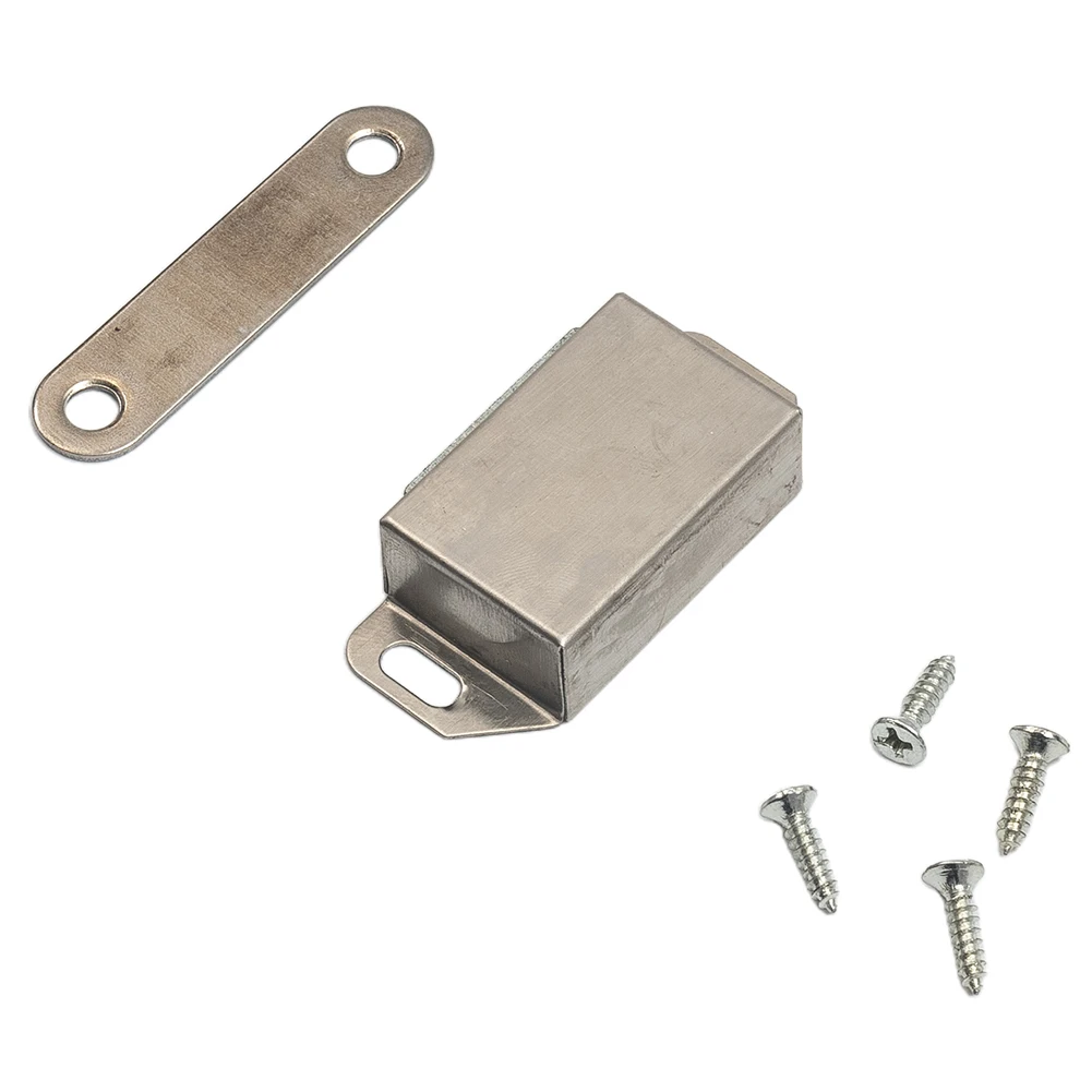 10x Stainless Steel Magnetic Snapper Door Magnet, Rust Resistant, Easy Installation, Securely Close Cabinet, Wardrobe Doors