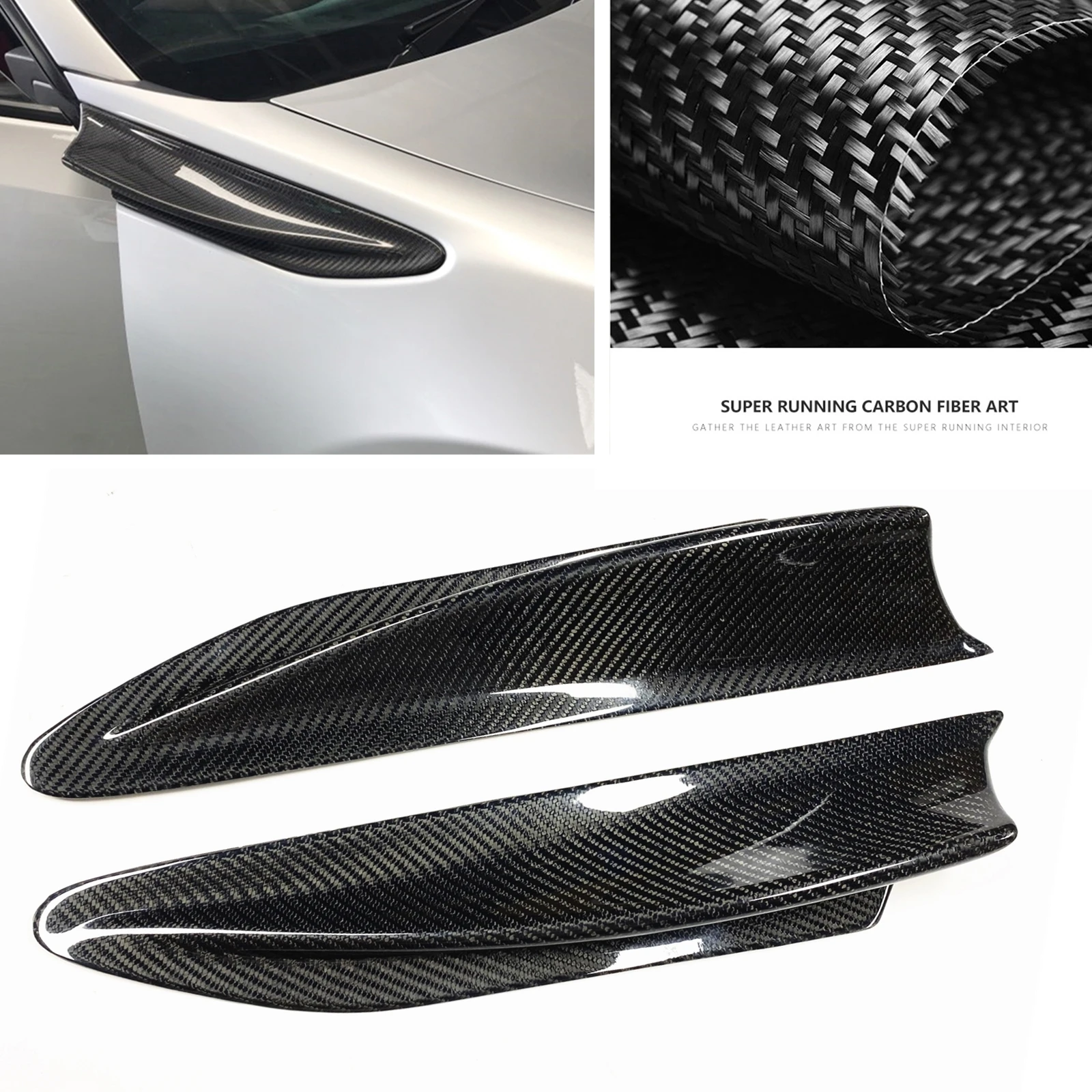 Carbon Fiber Car Front Side Fender Spoiler Fin Air Vent Cover Splitter Lip For Toyota 86 GT Subaru BRZ Scion FR-S