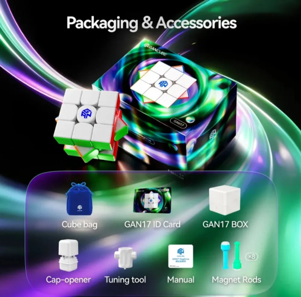 GAN17 MagDrive UV  Gan17 Maglev 3x3 Cube 3x3 Magnetic Cube Flagship Cube Professional Competition Magico Puzzle Toy for Children