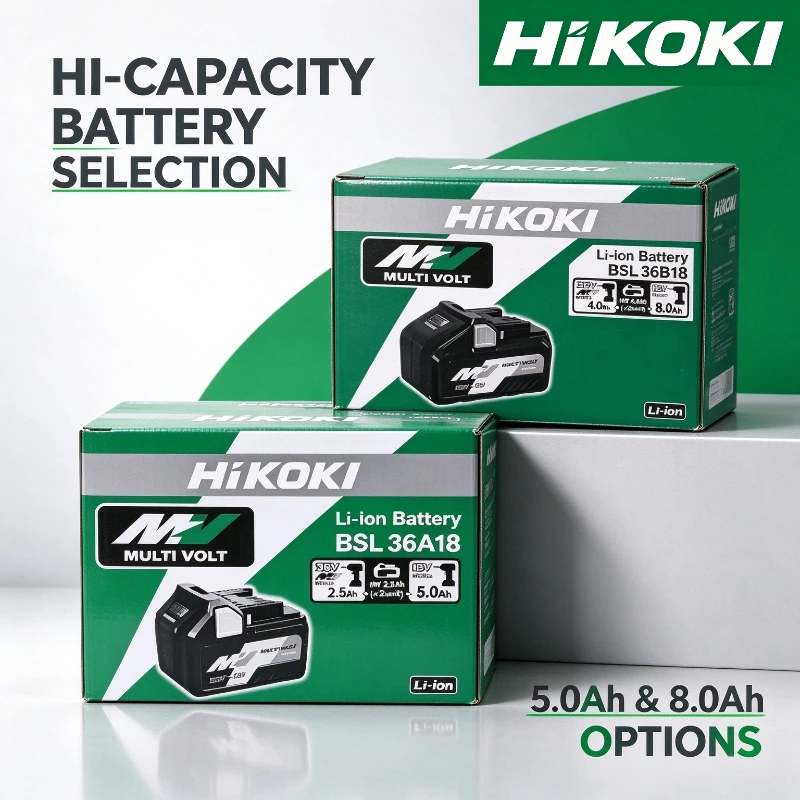 Genuine HiKOKI 8.0Ah Multi Volt lithium power cell,18V/36V dual voltage design,dependable backup battery for workshop machinery