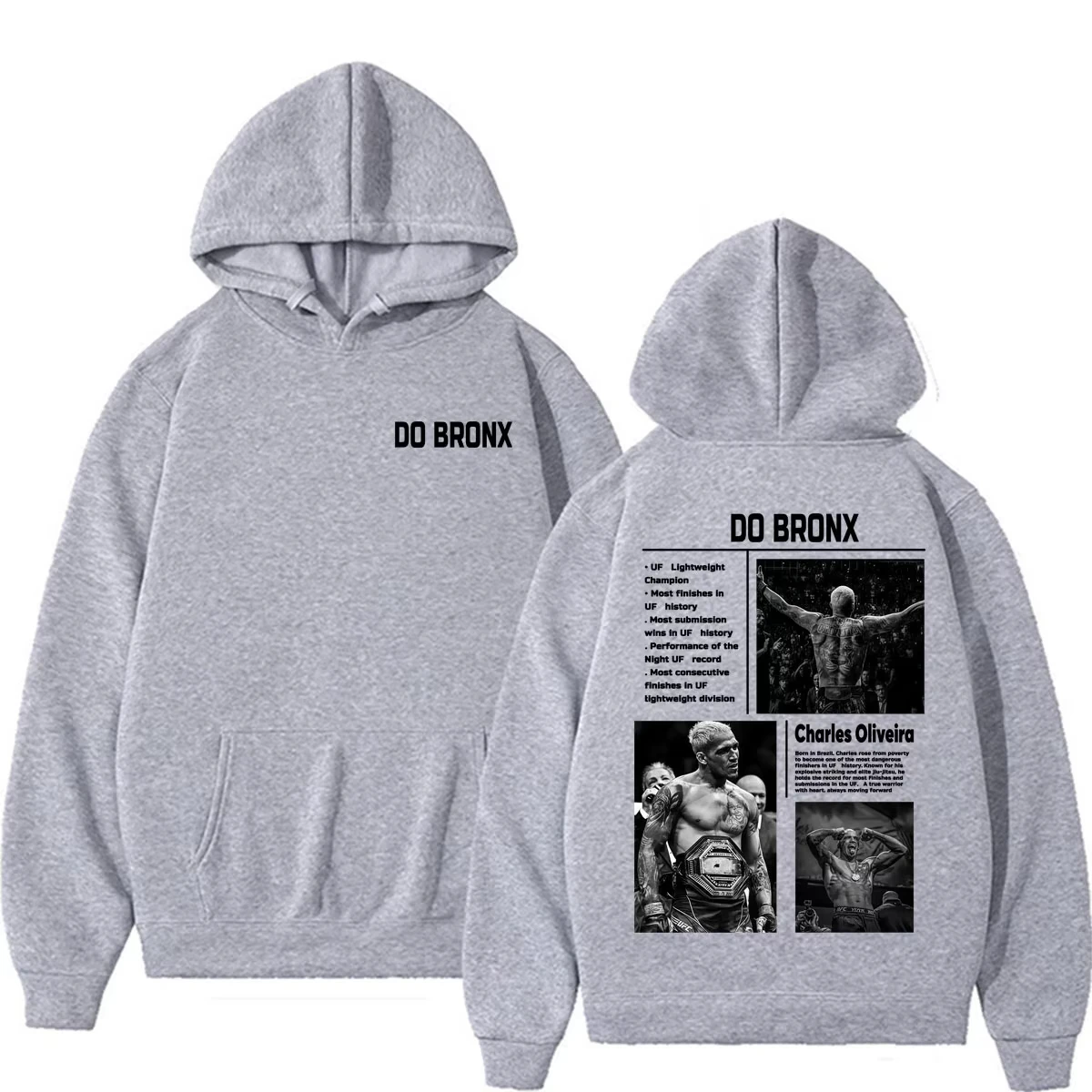 Charles Oliveira Do Bronx Violence Aesthetic Sweatshirts Men's Clothing Harajuku Classic Hoodies High Quality Casual Cozy Hooded