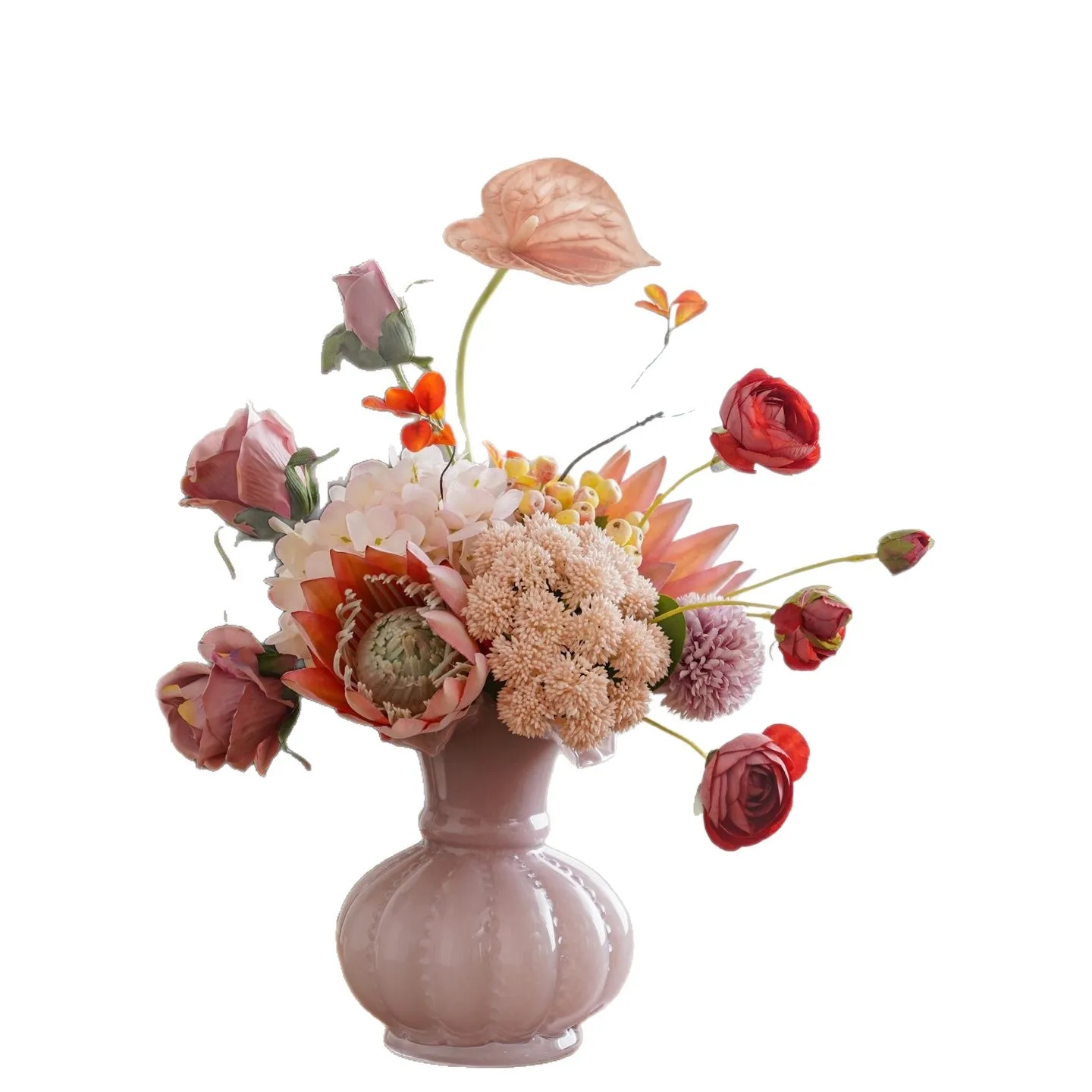 Simulation bouquet living room dining table vase flower arrangement fake flower desktop atmosphere decoration