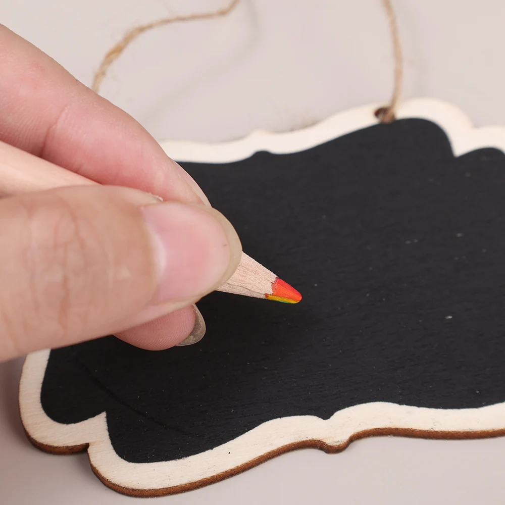 แขวนไม้คู่ด้านข้างกระดานดํา DIY ที่ถอดออกได้ Lanyard ข้อความงานแต่งงานตกแต่ง Chalkboard Reusable