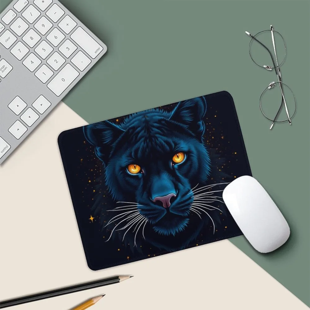 

The Black Panther Golden Eyes mouse pad has an anti-slip rubber base that is waterproof and suitable for both offices and homes