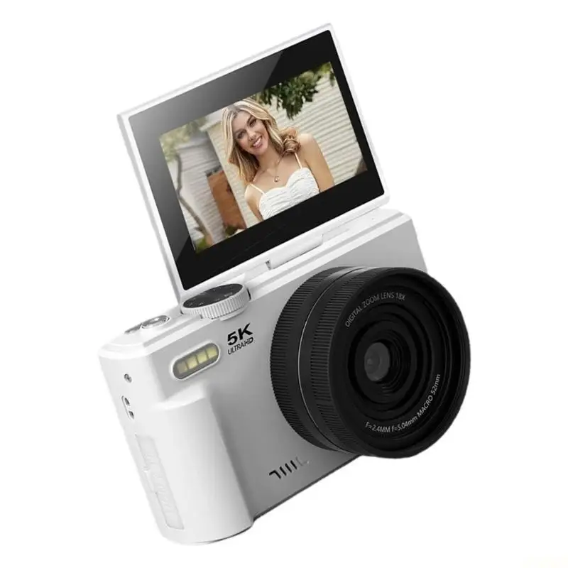 B03F 5K Digital Camera 3Inch Rotatable Touch screens 18X Zooming 75MP Sensors WiFi Enableds For Photography Cameras