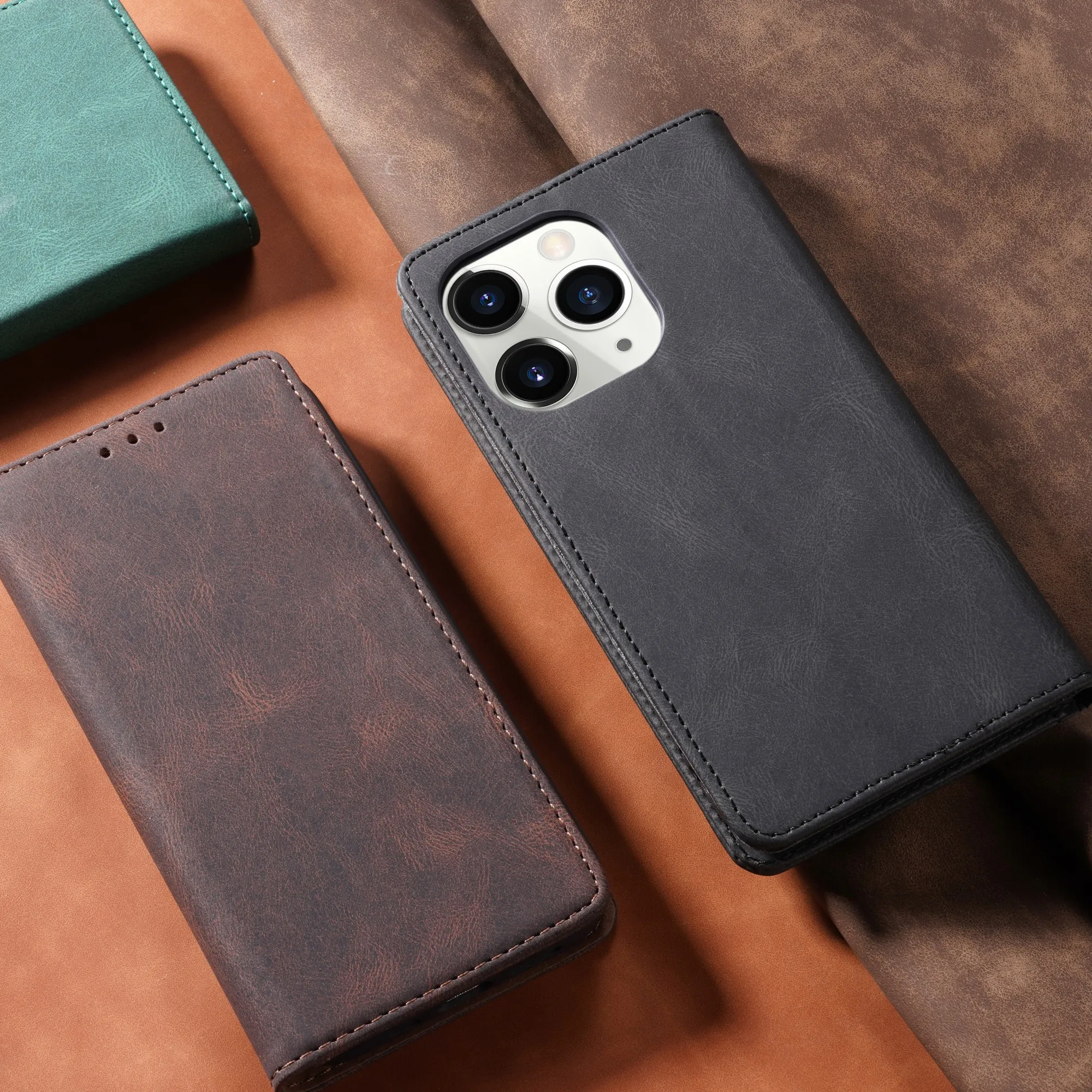Flip Leather Wallet Case For iPhone 15 14 13 12 11 16 Pro Max Mini XS Max X XR 8 7 6 6S Plus SE Card Holder Protect Cover Funda
