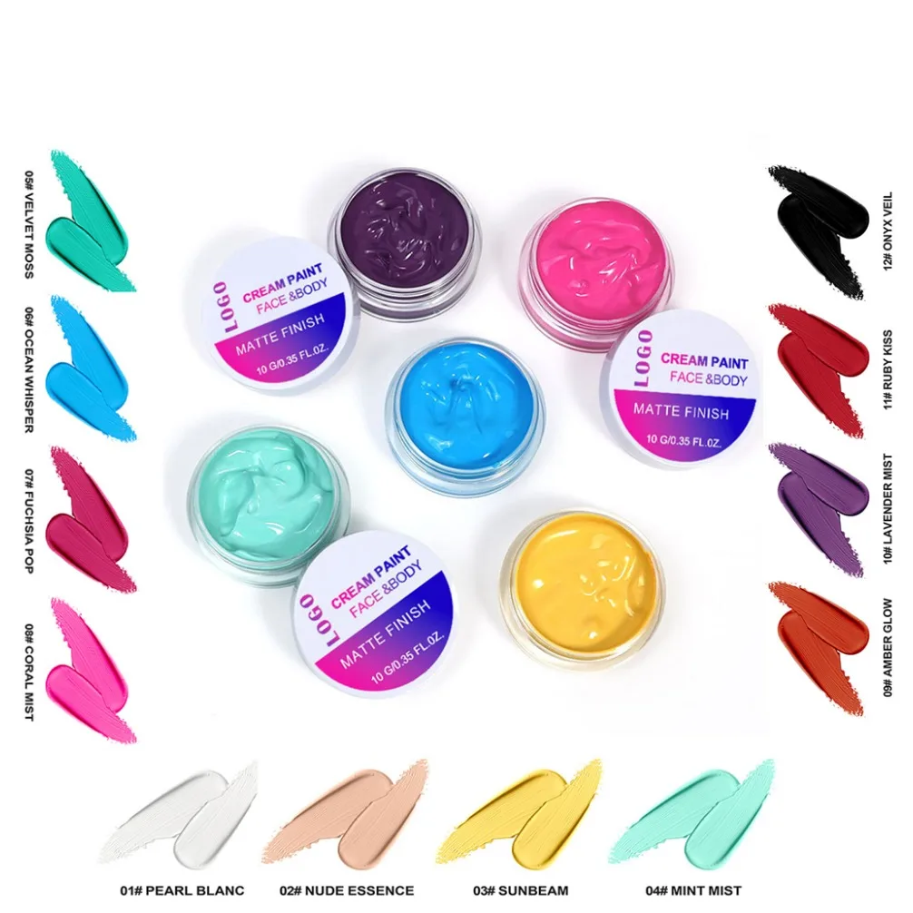 Private Labe Matte Face Body Painting Concealer Halloween Oil Painting, Stage Party Face /clown Oil Color Corrector Concealer
