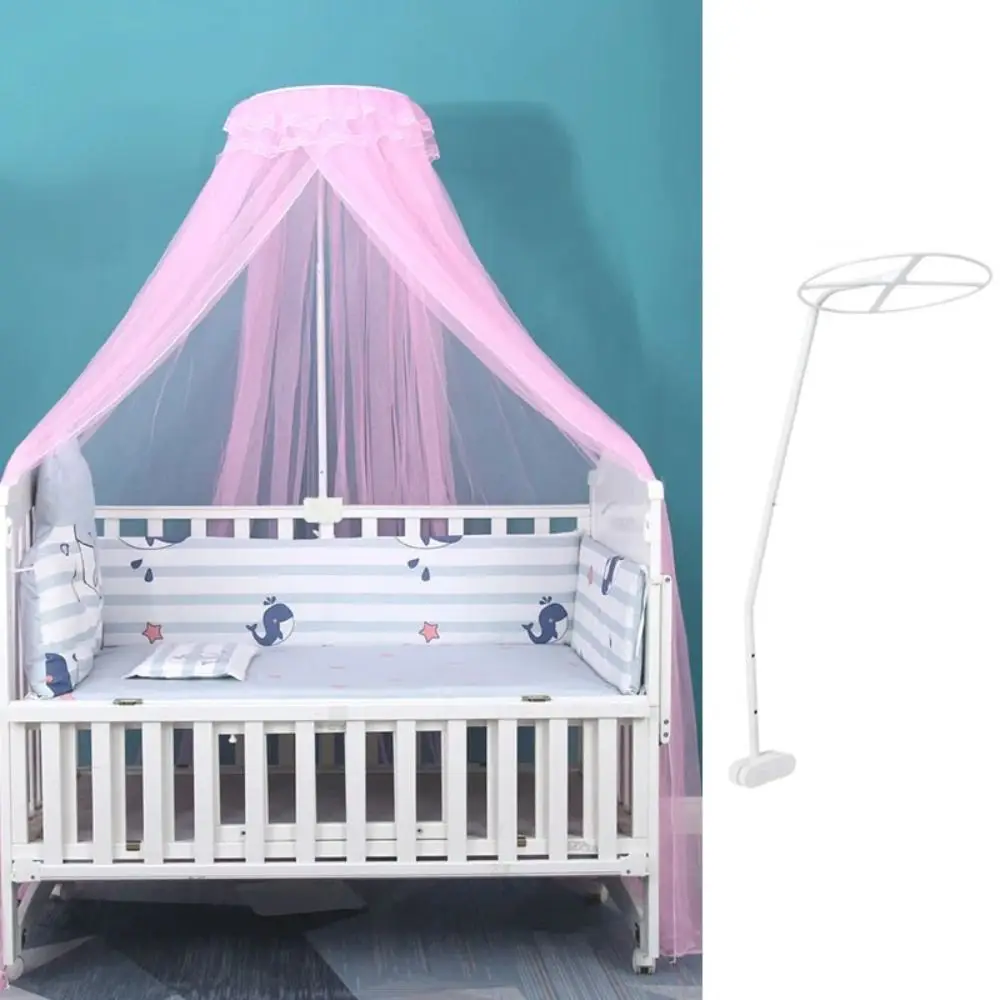 Mosquito Net Accessories Iron Mosquito Net Stand Durable Round Bed Net Holder Stand White Mosquito Bar Frame Baby Crib Cot