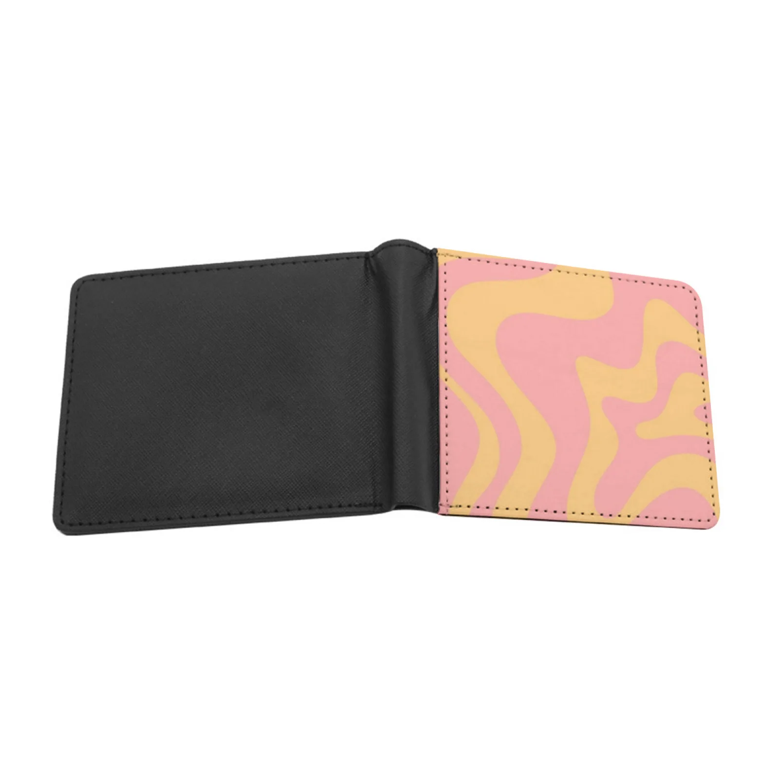 Liquid Swirl Retro Modern Abstract Pattern In Soft Pink And Men's Wallet Pu Leather Wallet Multifunction Credit Card Purse