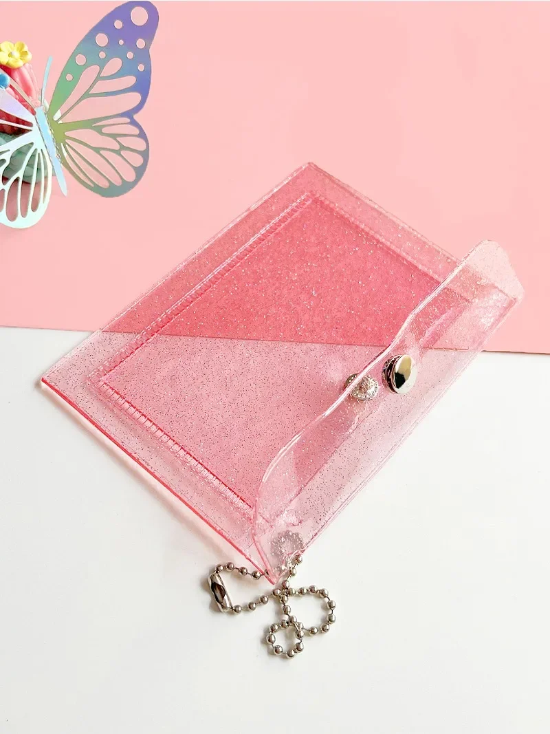 Fashion 2 Bits Transparent Waterproof PVC Women Girls Card Case Business Card Holder Men Credit Cards Bag ID Card Mini Wallet