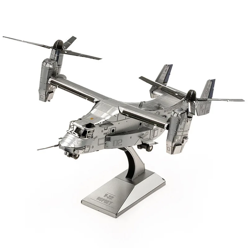 

3D-головоломка из нержавеющей стали в сборе, модель самолета V-22, игрушка-модель ручного создания своими руками, орнамент, XT62