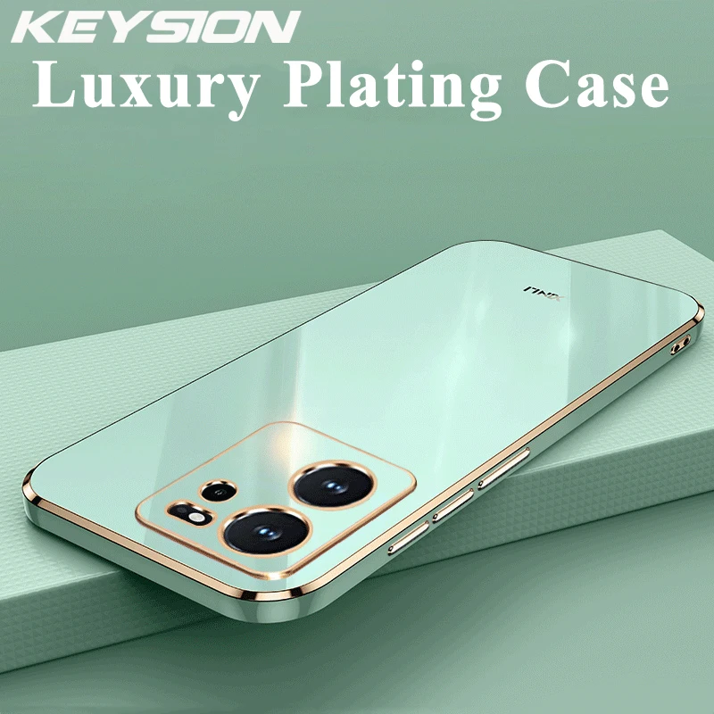 Luxury Plating Case for Xiaomi 13T 13T Pro 5G Soft TPU Silicone Square Shockproof Phone Back Cover for Redmi K60 Ultra