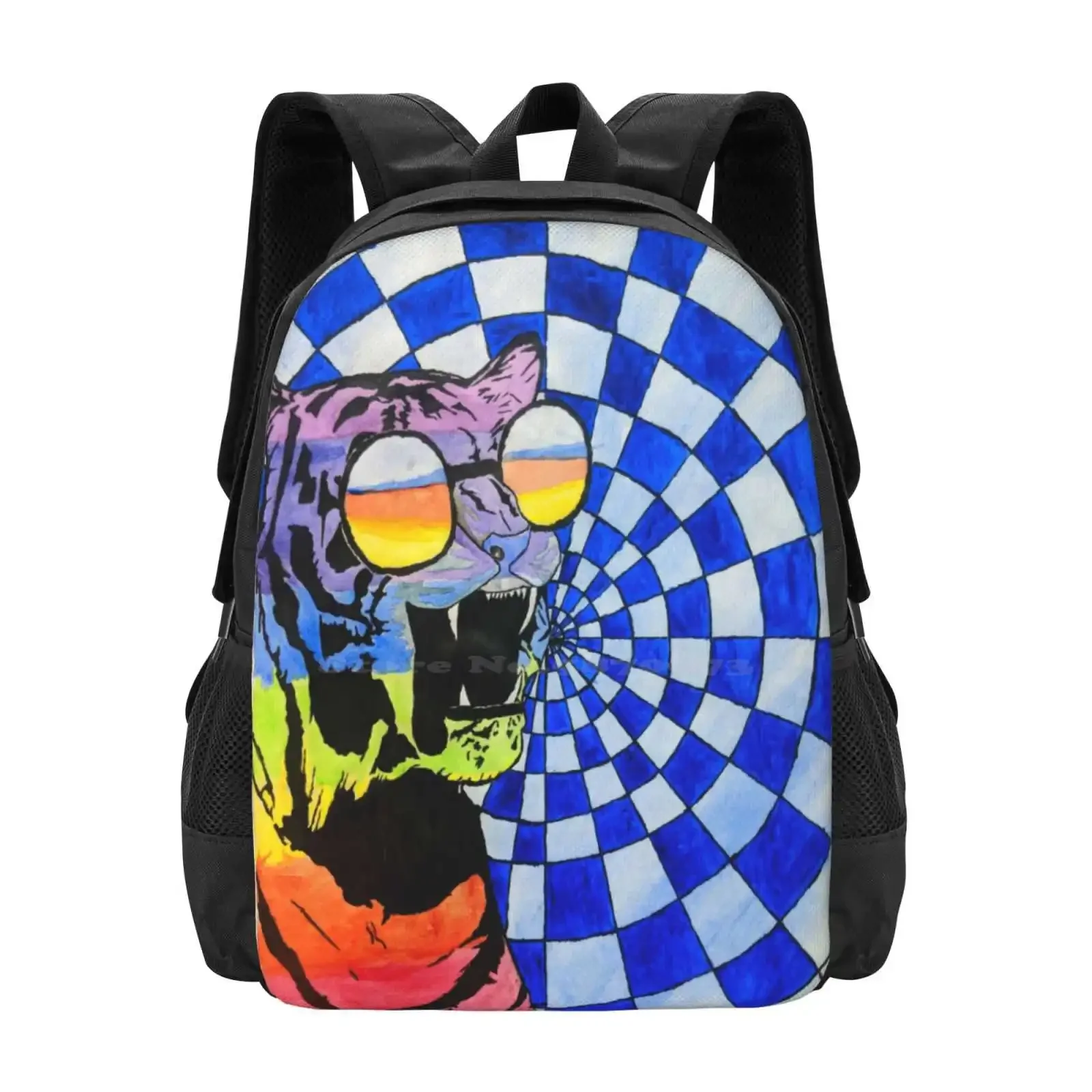 

Party Animal School Bag Big Capacity Backpack Laptop Colorful Rainbow Tiger Animalswithglasses