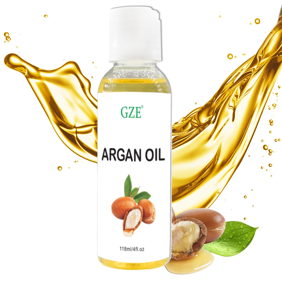 GZE aceite de argán marroquí orgánico puro prensado en frío, hidratante virgen de grado Premium para piel seca y dañada, cabello, cara, cuerpo, cuero cabelludo