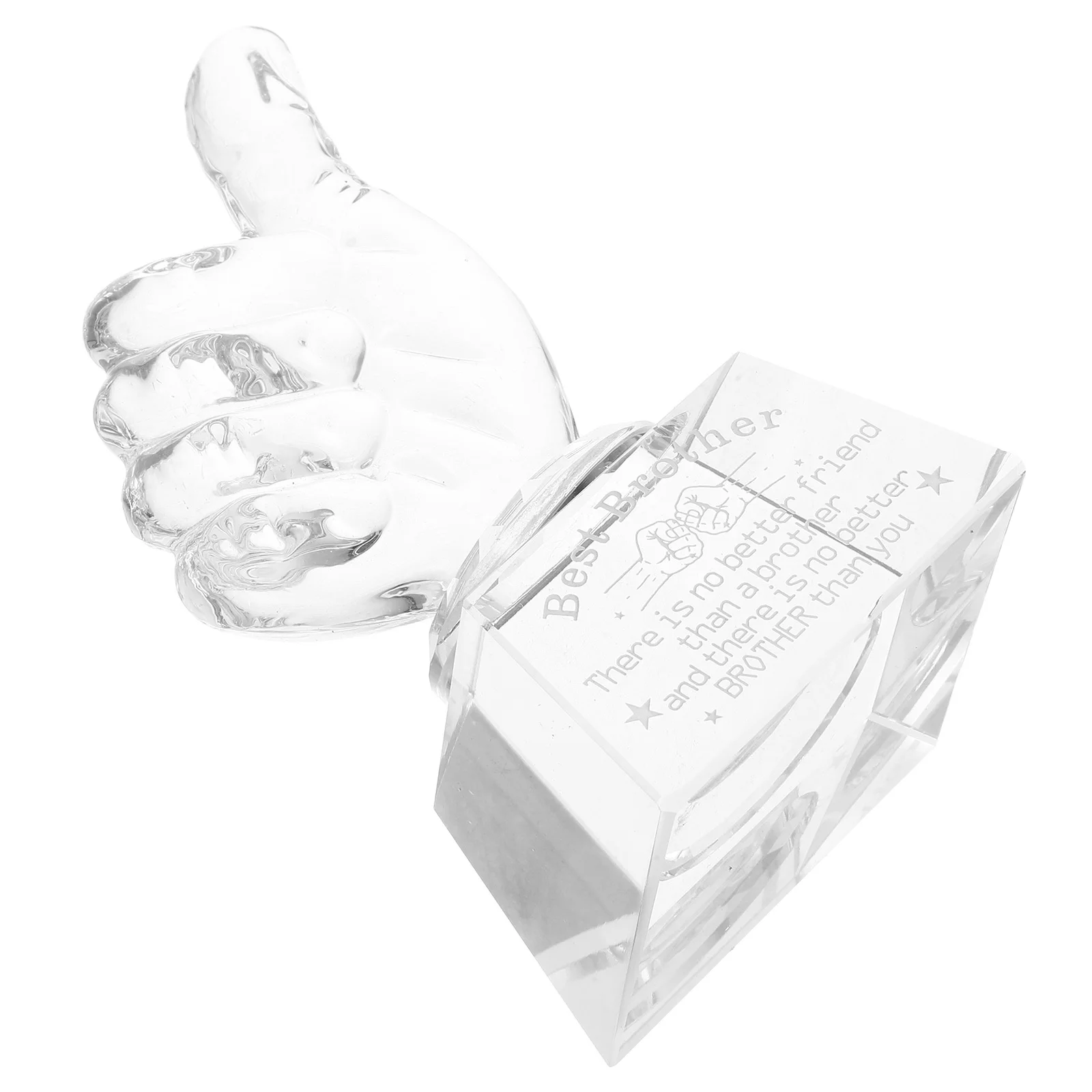 

Crystal Thumb Trophy Clear Award Decorative Sculpture for Home Office Party Competition Winner Gift Small Trophy Decor