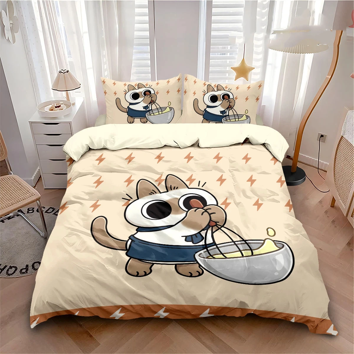 Siamese cat Duvet Cover Pillowcase Siamese cat pattern Bedding Set Adult Bedroom Decoration Single Double Large Size view 3