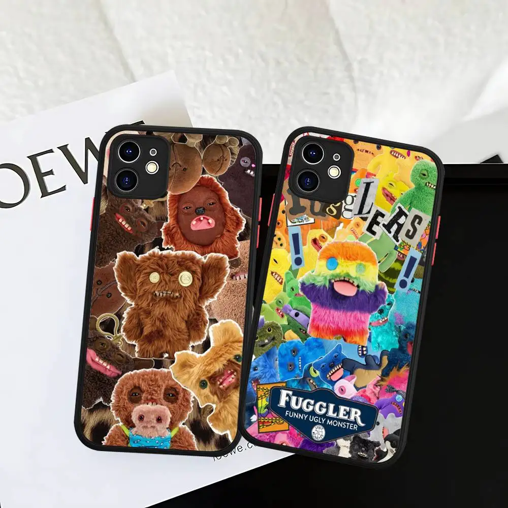 Coque de téléphone CUTE Doll Fuggler pour iPhone 11 12 13 14 15 16 Pro Plus X XS MAX, pare-chocs mat antichoc