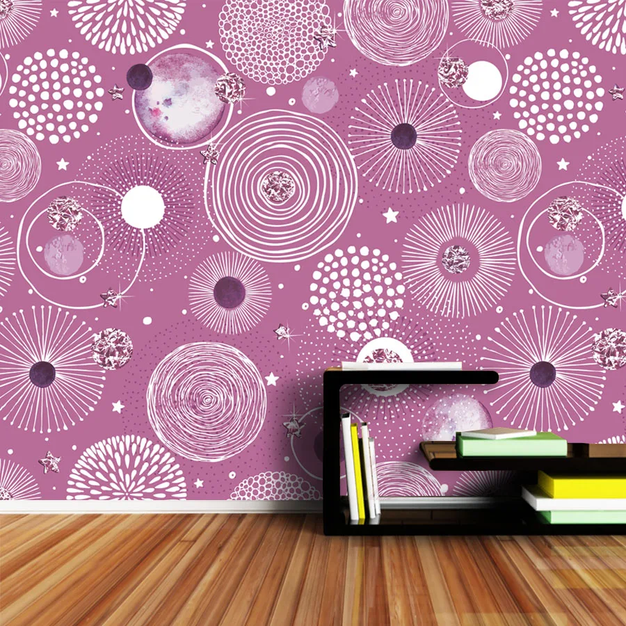 

Custom Peel and Stick Accept Wallpapers for Living Room Bedroom Walls Papers Home Decor Foil and Watercolor Circles TV Murals