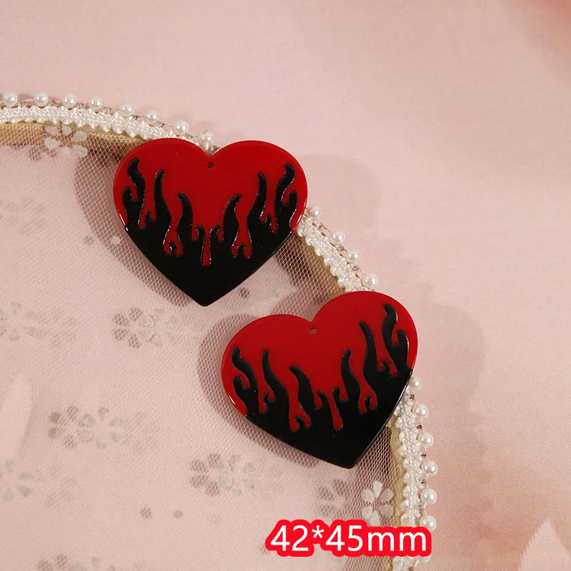 Perles acryliques en forme de cœur, motif coloré, style dessin animé, pour bijoux, vêtements, porte-clés, pendentif, accessoire, 50 pièces/lot, nouveau style