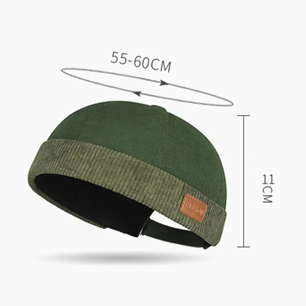 قبعة كاجوال قابلة للتعديل بدون إطار عتيقة بلون سادة قبعة دوكر سروال قصير للمالك للجنسين #6