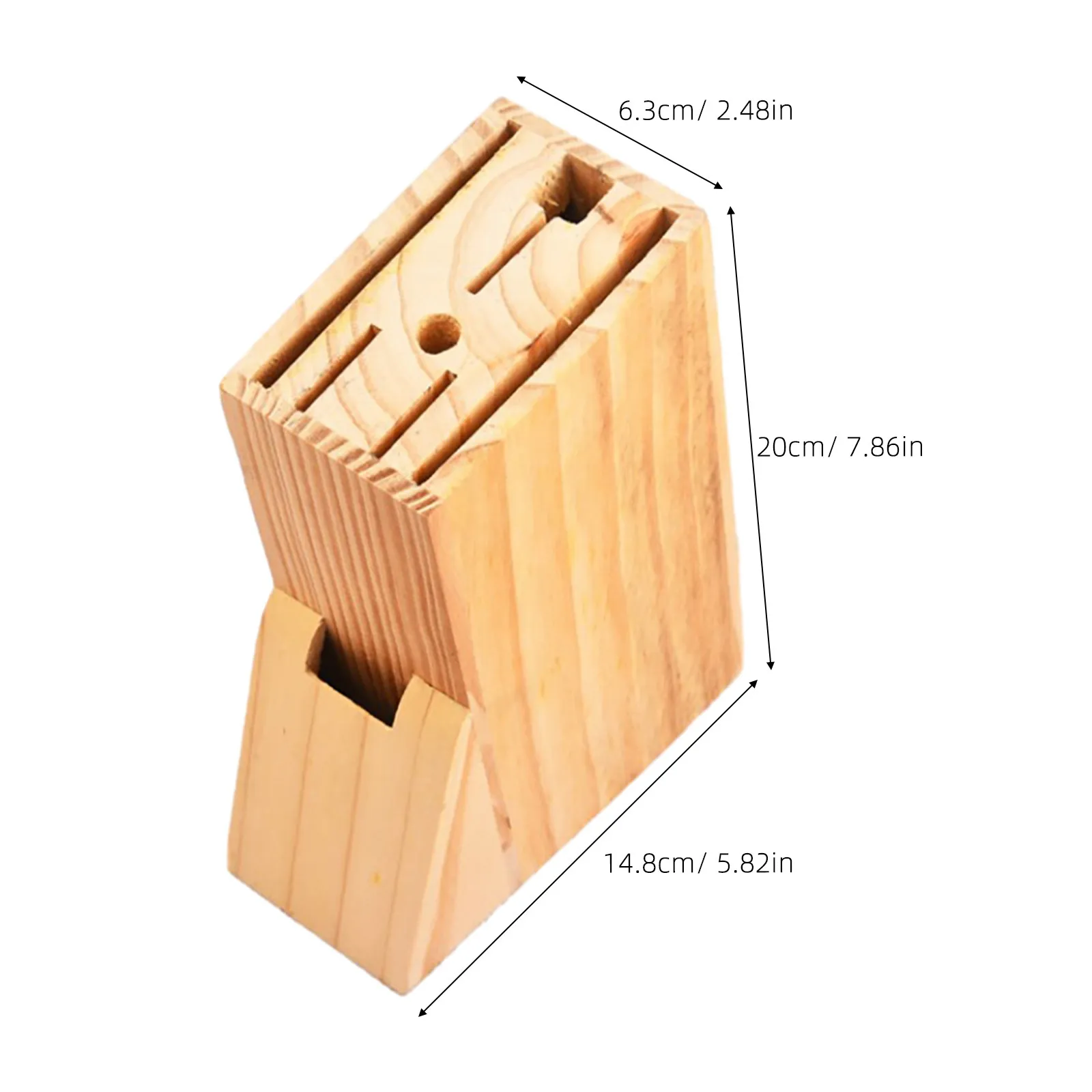 Sturdy Solid Wood Kitchen Cutter Holder Rack for Knife Scissor Storage Multi Functional Utensil Organizer Countertop Cooking view 3