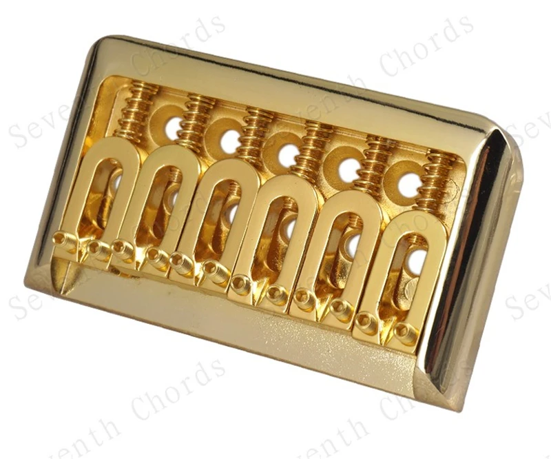 1 Set 6 Saiten Gold Silber E-Gitarren-Brücke Top-Load-Sattel Hardtail 76MM Musikinstrument-Zubehörteile – Detail 15