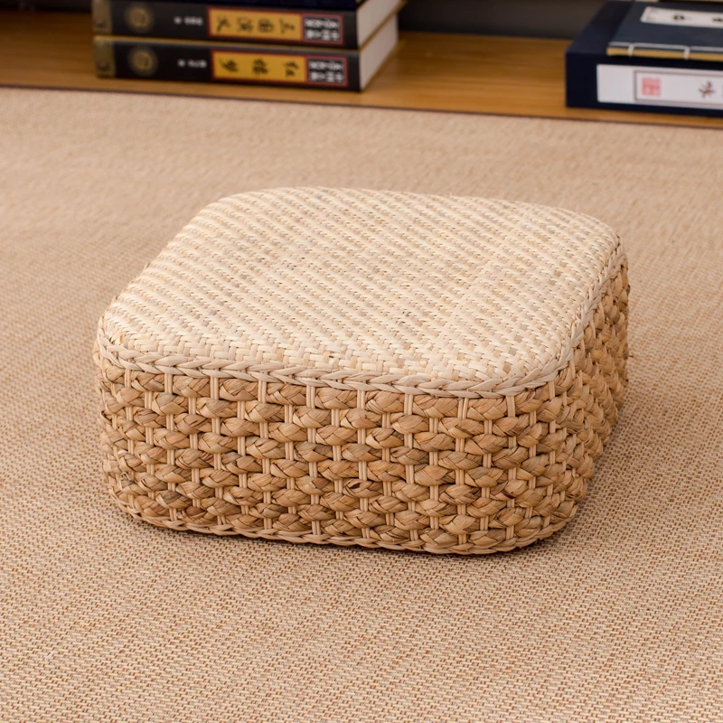 The product can be customized.Grass woven square seat stool creative footrest low stool small stool stool pier replacement