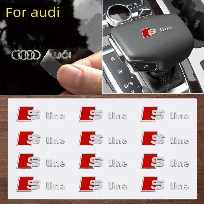 

Car Styling 3D Metal Emblem Stickers Interior Decoration Decals For Audi Q7 Q5 Q3 A3 A4 A6 A5 A1 A8 Q8 Q2 A7 Quattro TT S3 S4 S5
