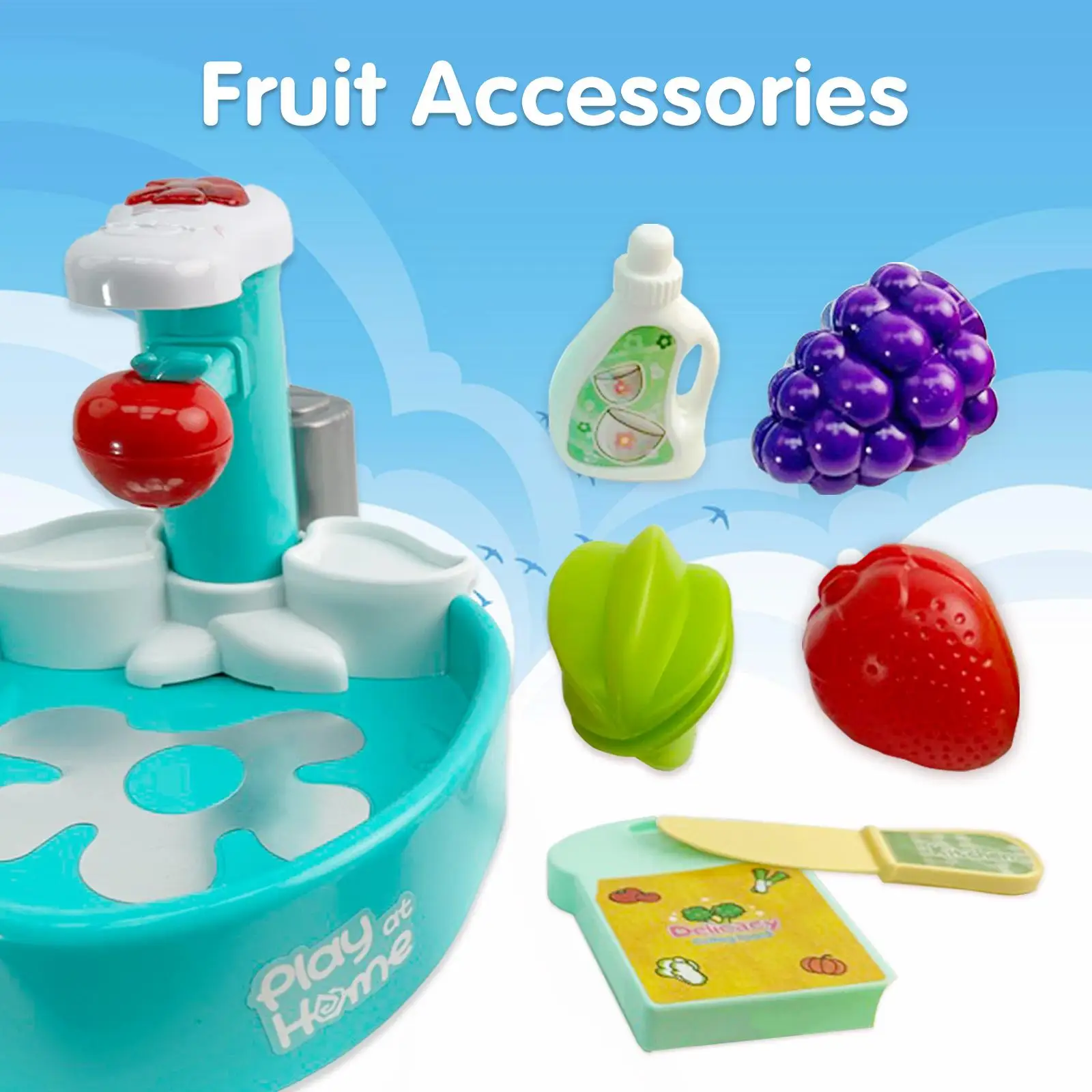 Hand Sensor Control Sink Kids Playset Kitchen Sink Toys, Running Water Pretend Play Wash Up Kitchen Sets