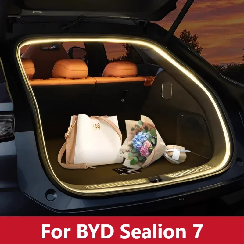 

Для BYD Sealion 7, освещение багажника, специальный окружающий свет багажника EV с декоративными принадлежностями, аксессуары для модификации салона автомобиля