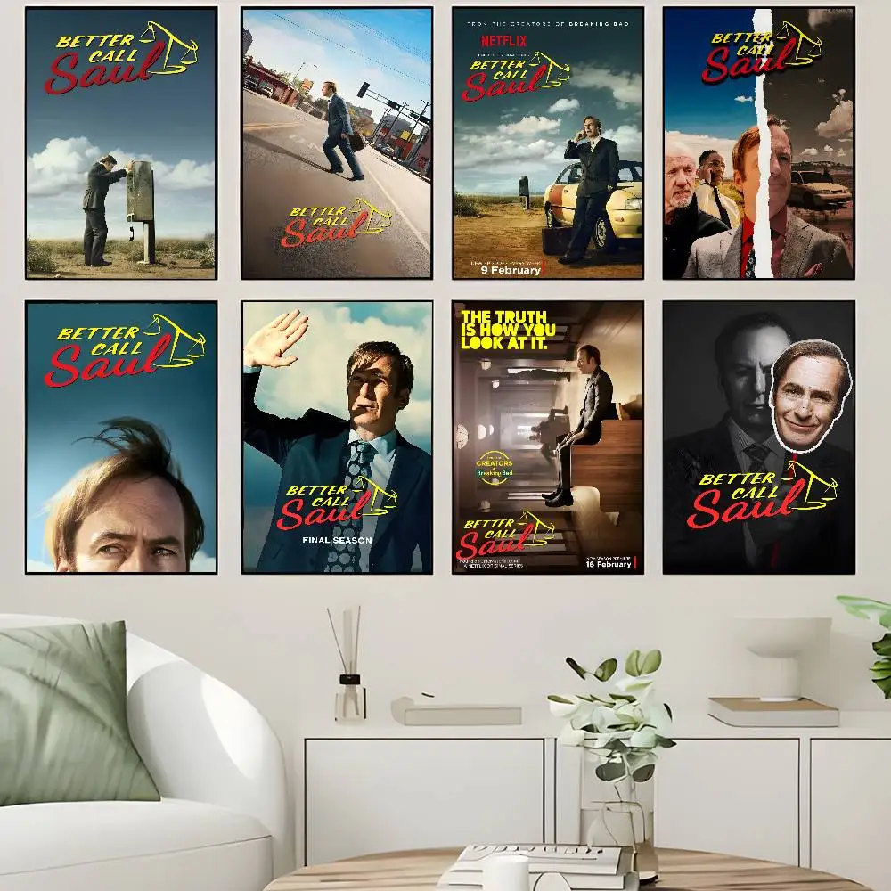 Better Call Saul, klassisches Vintage-Kunstposter, selbstklebender, ausgefallener Wandaufkleber für Wohnzimmer, Bar, Dekoration, Vintage-Dekoration