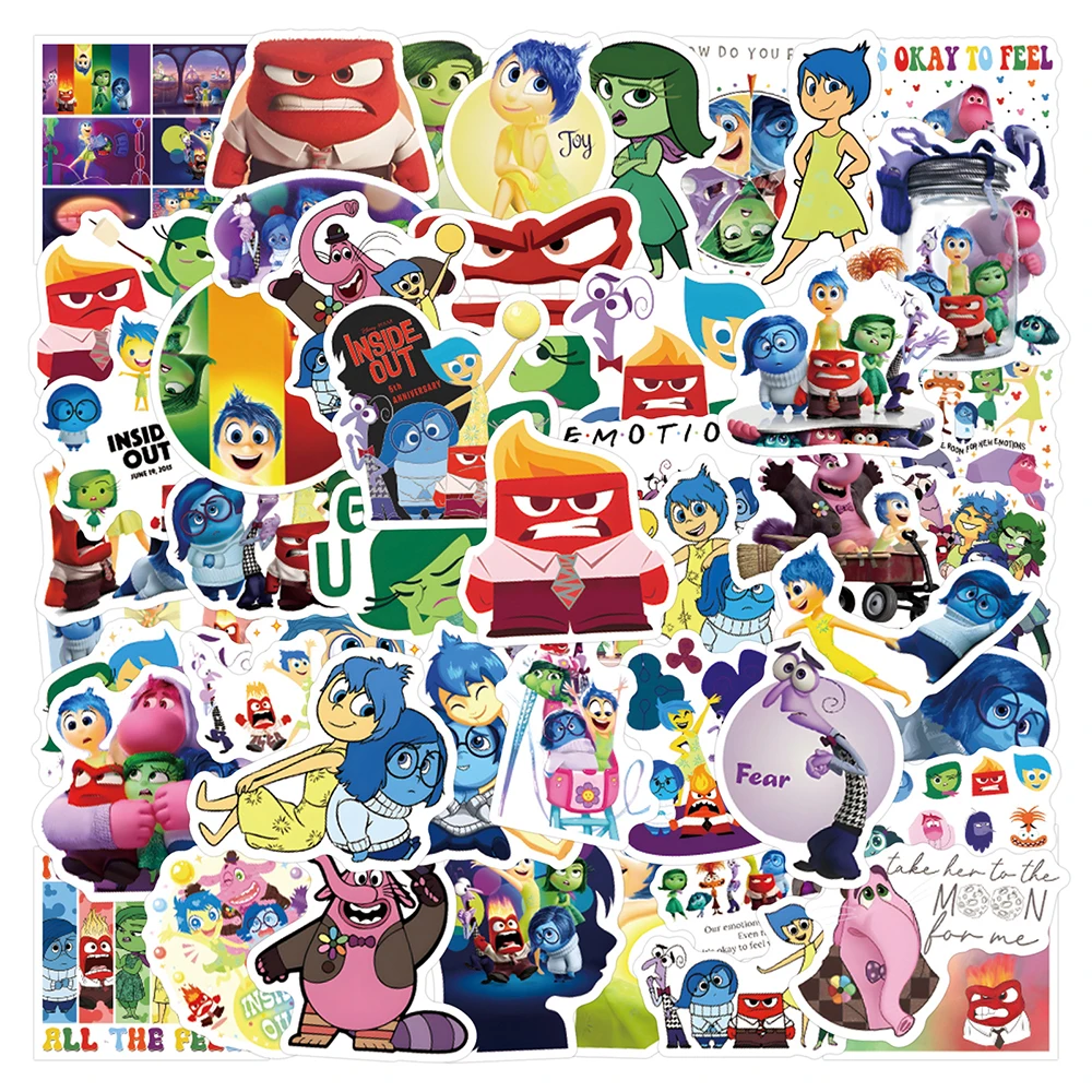 

10/30/50pcs Disney Movie INSIDE OUT 2 Stickers for Kids Waterproof Graffiti Skateboard Fridge Laptop Luggage Cute Cartoon Decals