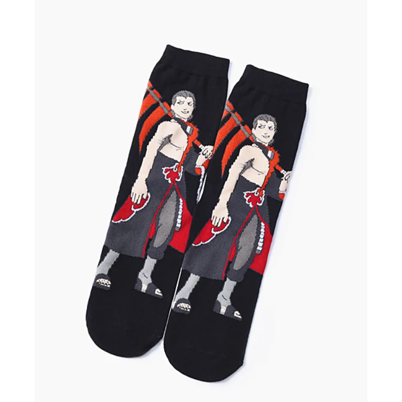 Naruto Men Socks Fashion Cotton Printing Middle Tube Sock Cartoon Couple Sport Socks Casual Breathable Comfortable Stockings