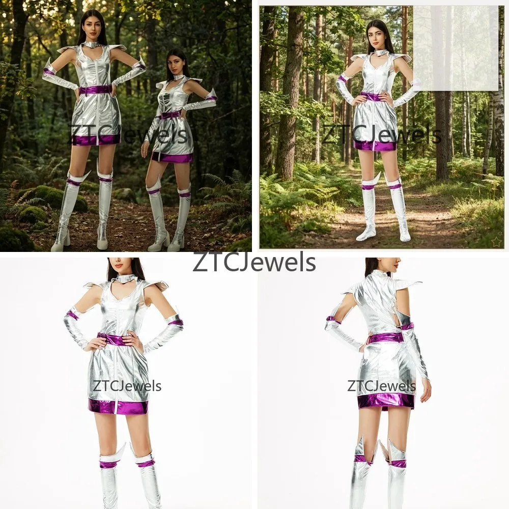 Alien Cosplay Kostüm Astronaut Roboter Rollenspiel Outfit für Erwachsene Halloween Party Bühnenauftritt Kostümset