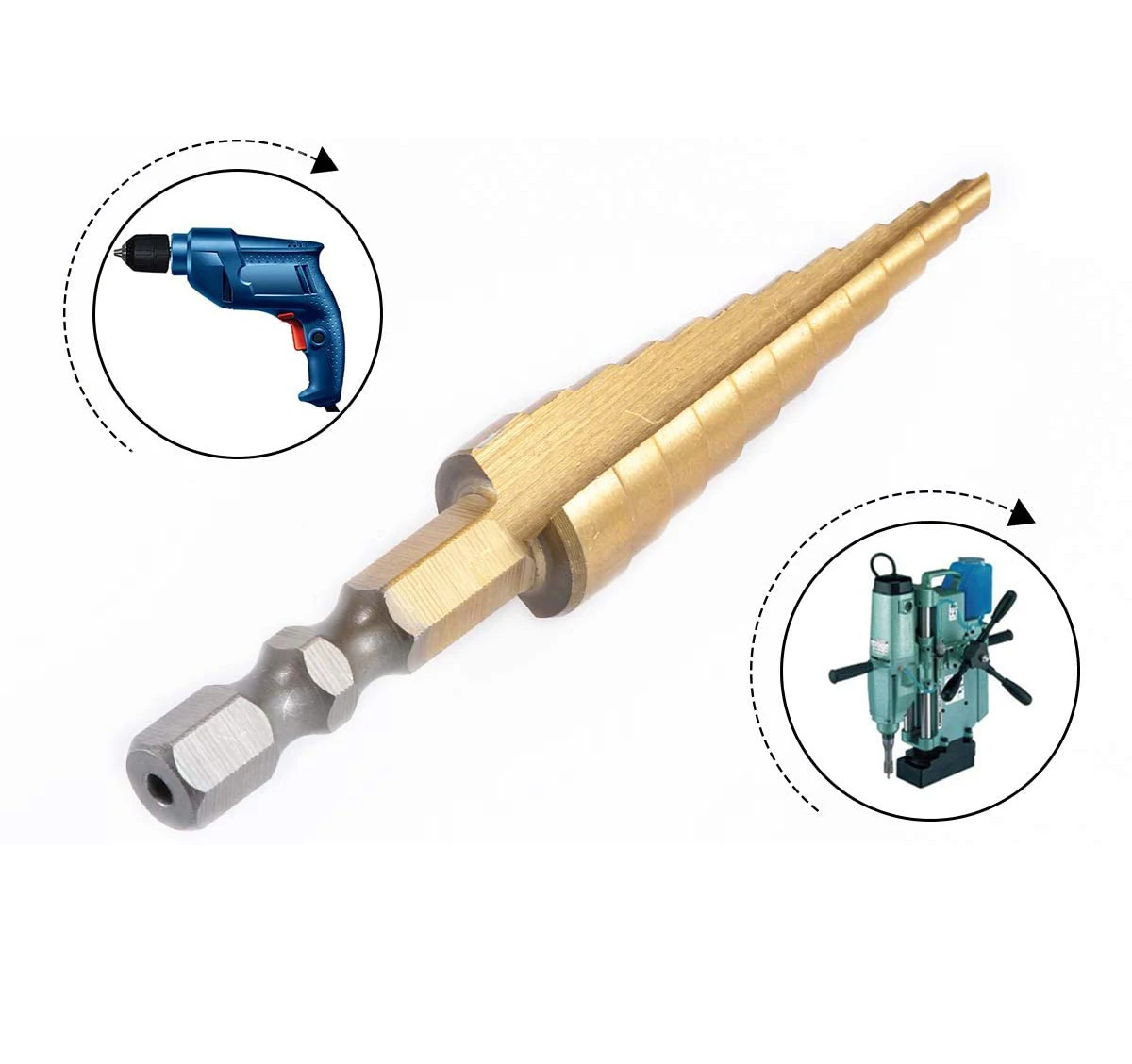 3-12mm 4-12mm 4-20mm 4-32mm HSS Straight Groove Step Drill Bit Set Titanium Coated Wood Metal Hole Cutter Core Drill Bit Set