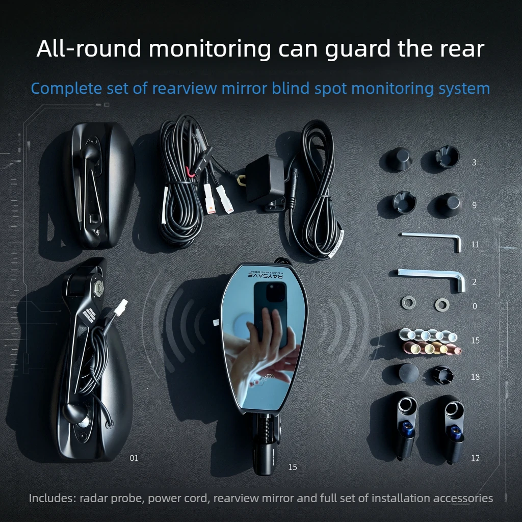 77GHz Motorcycle BSD Blind Spot Detection System, IP67 Waterproof, Suitable for BMW R 1300 GS, S 1000 RR, F 800 GS - view 6