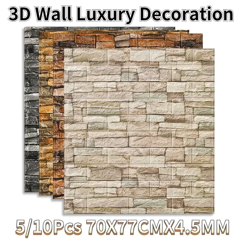 

Self Adhesive Foam Wallpaper Home Decor Waterproof 3D Brick Wall Panel Living Room Wall Stickers Bedroom Brick Paper Decoration