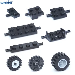 MOC 1x2 1x4 2x2 2x4 Plate with Wheel Axles 4x10 Vehicle Chassis Base 15x6mm Wheel 21445 2926 6157 4488 30127 30029 Pin Trolley