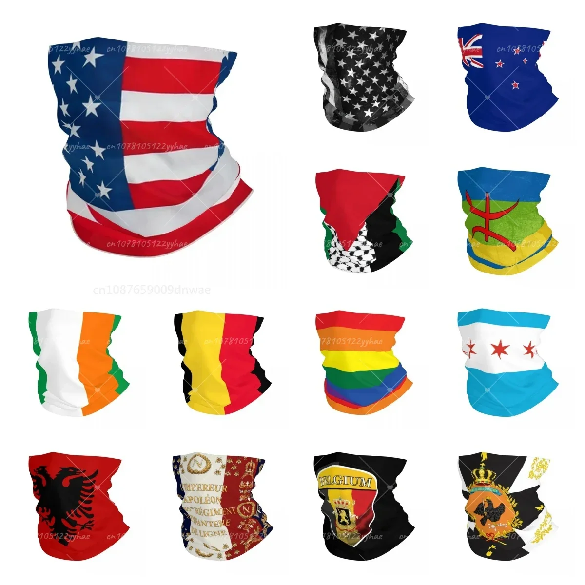 Bandana bandeira unisex Windproof, tampa do pescoço, Balaclavas impressos, lenço mágico, headwear multi-uso, esportes ao ar livre, adulto