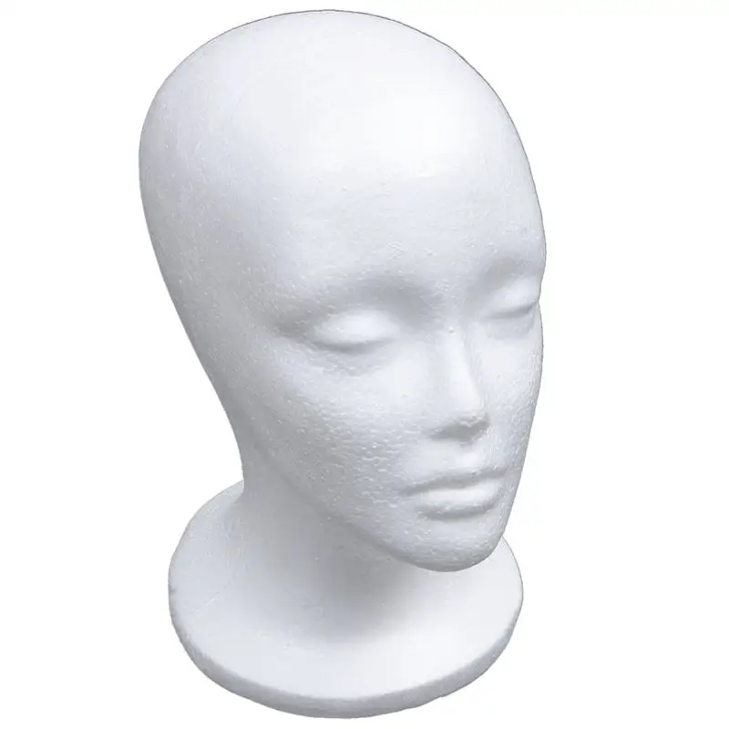 Female Foam Mannequin Model Hat Wig Display Stand Rack white