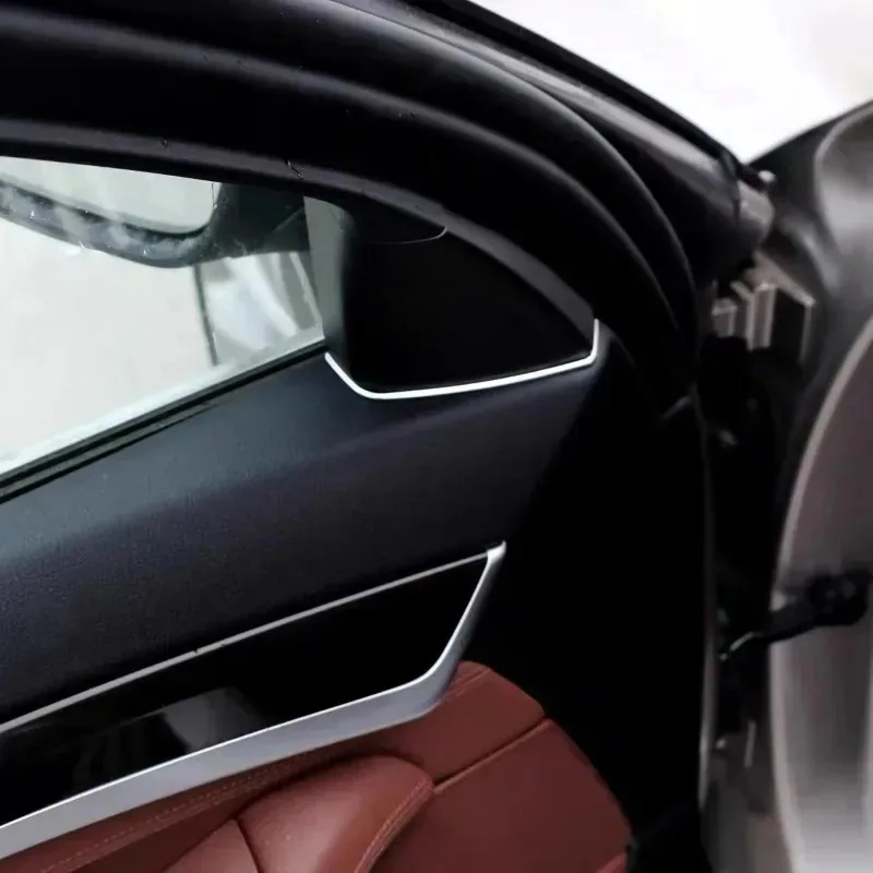 

2 шт. для 5 серии F10 F11, аксессуары для салона автомобиля, хромированная крышка динамика передней двери, отделка зазора, серебряный рожок, декоративная полоса