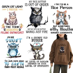 Popular animal quotes Iron on transfer for Children clothing Cats and Owls dtf transfers ready to press Heat Transfer Printing