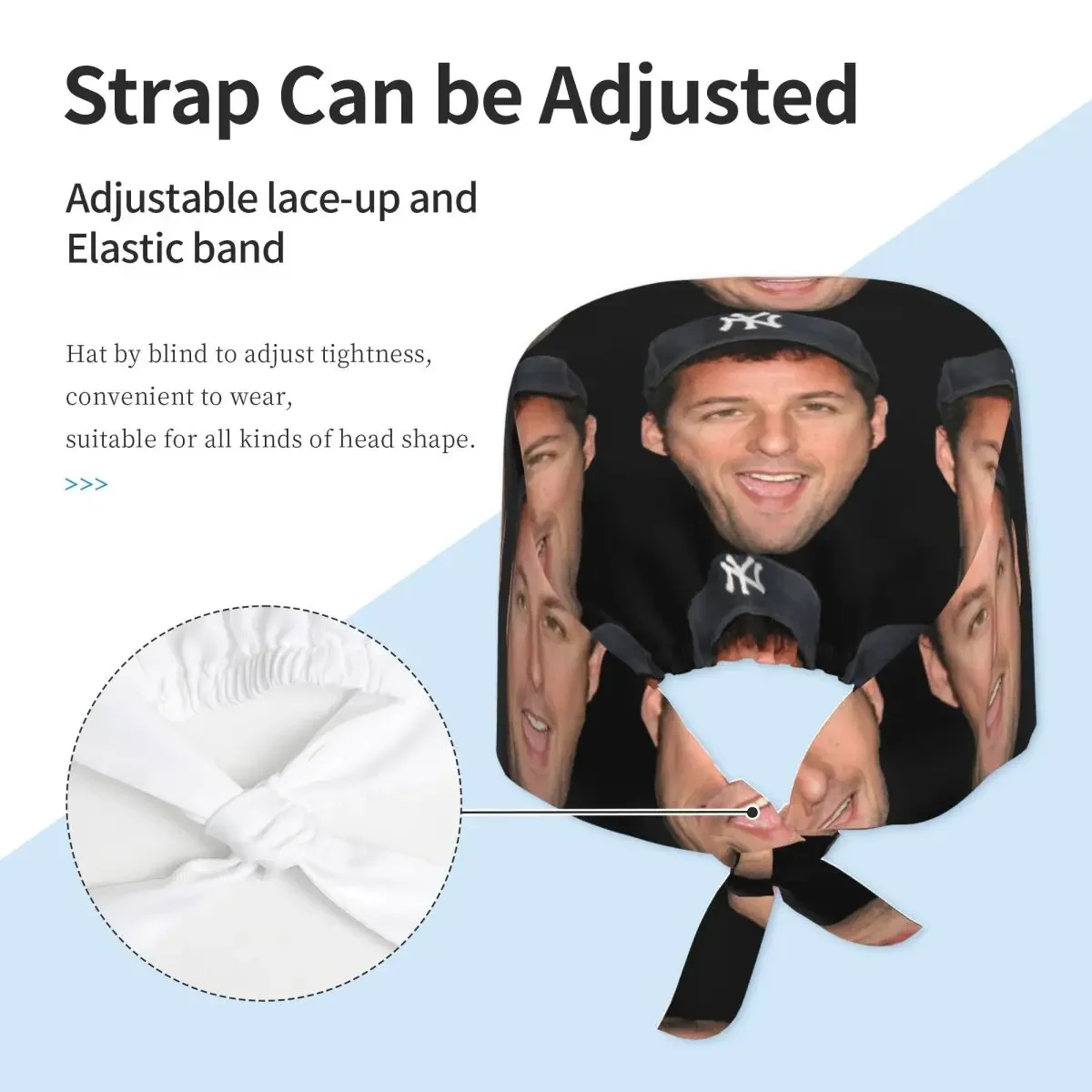 The Face Meme Adam Sandler Smile Amazing Poster Scrub Hat Doctor Working Surgical Cap Men Women Adjustable Nursing Caps Dentist