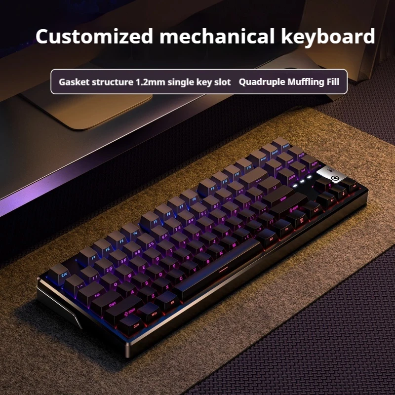 2024 New Y87 Laptop Wireless Mechanical Keyboard Supports Hot Plug 87 Key Rgb Backlight Effect Entertainment Gaming Keyboard