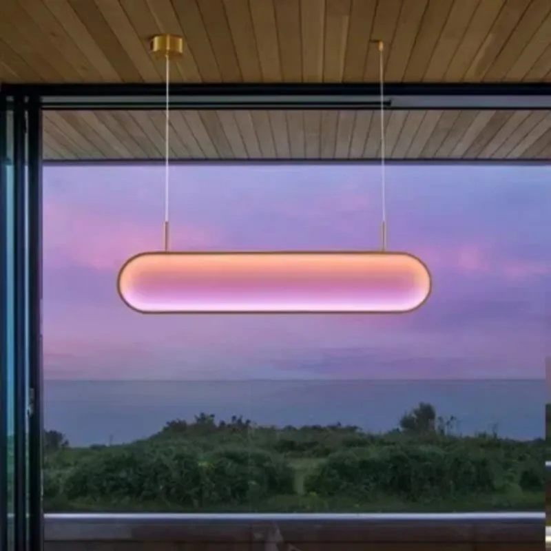 Modern LED Chandelier  Control for Bedroom Restaurant Bar Sunset Setting Sun Free Color Atmosphere Lighting Fixtures