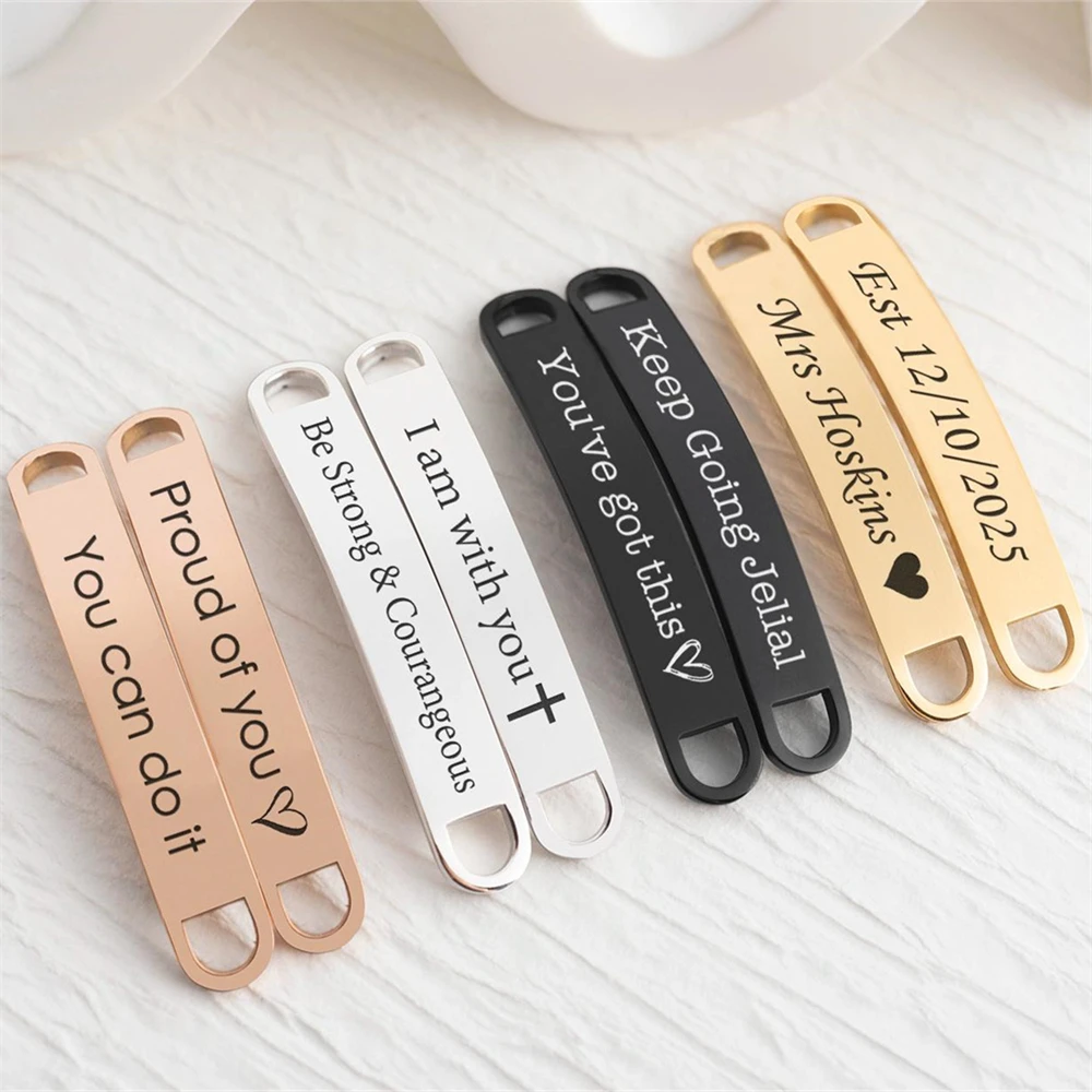 

Пряжка для обуви с индивидуальным именем, позолоченная нержавеющая сталь, индивидуальная геометрическая планка, именная табличка, зажимы для обуви, персонализированные подарки, аксессуары